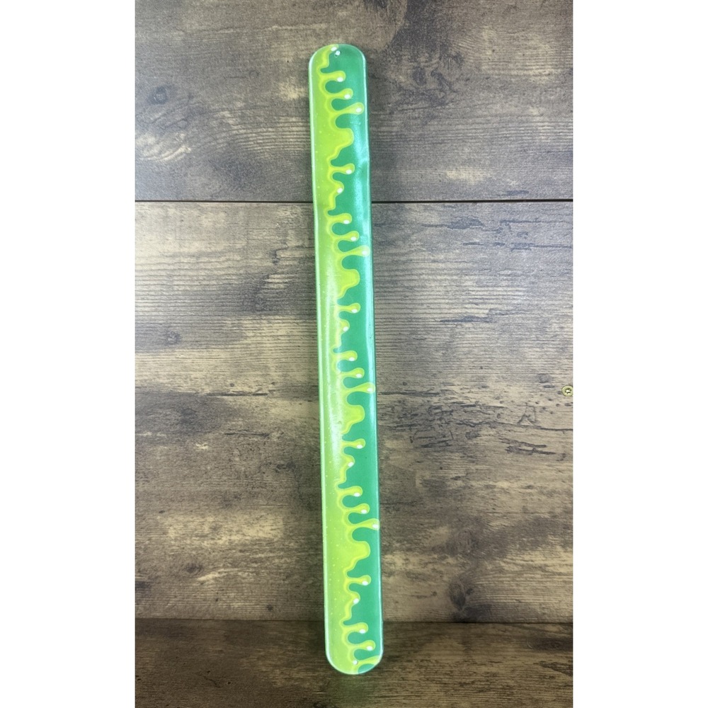 Rare Slime Green Slap Bracelet 12" Ruler Continental Accessory Slap Bracclet